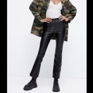 Zara leather flare leggings